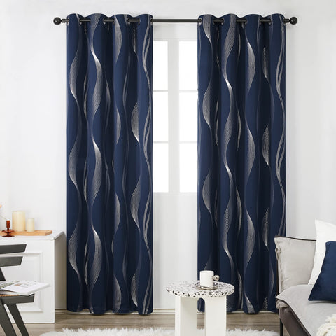 Deconovo close-up silver wave print showing subtle modern sheen