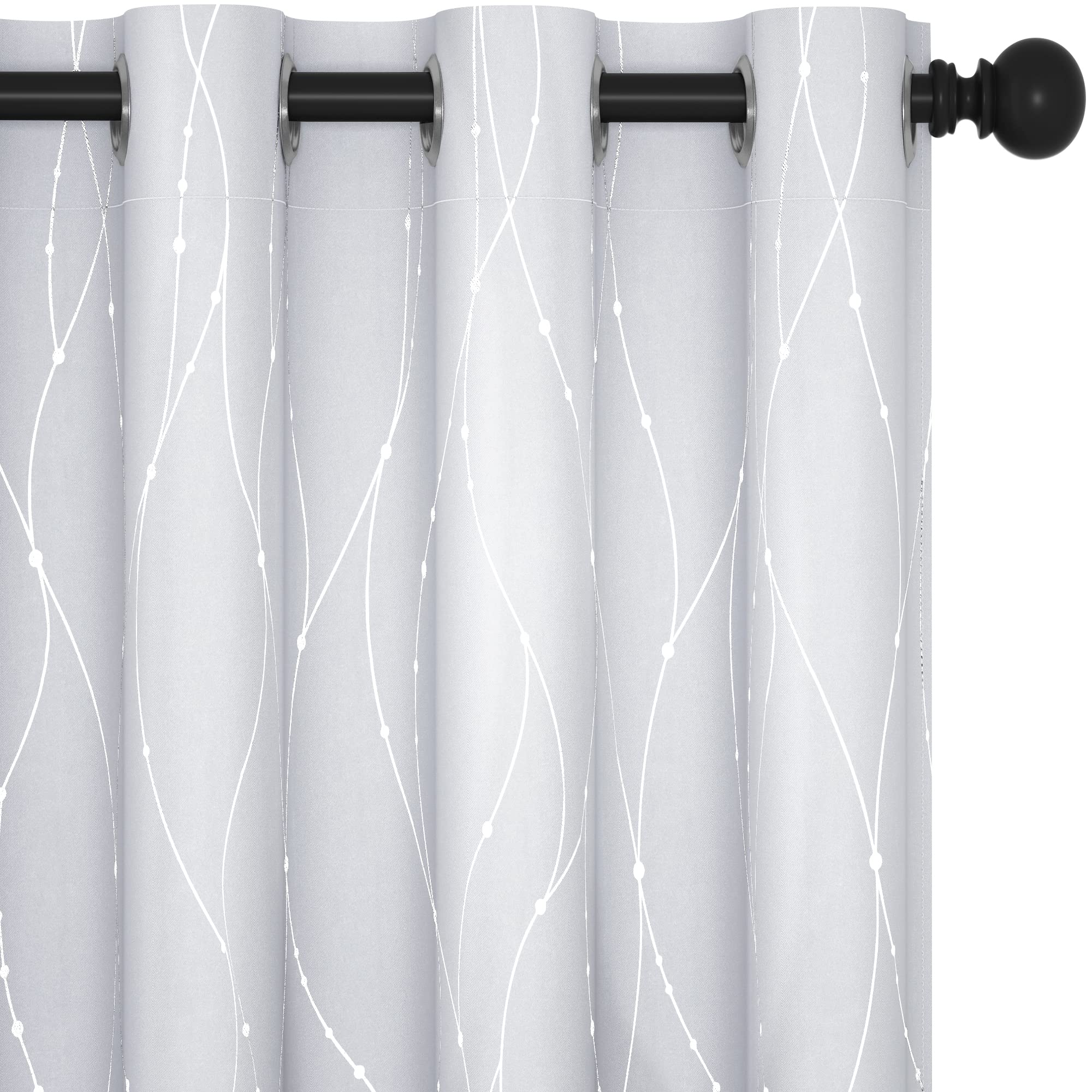 Deconovo front view living room curtains showing full blackout coverage and style