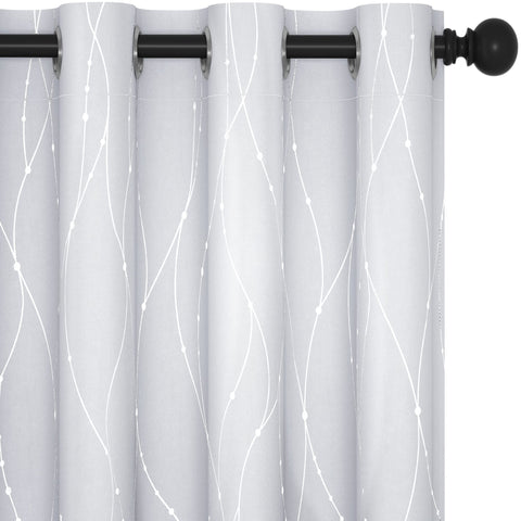 Deconovo front view living room curtains showing full blackout coverage and style