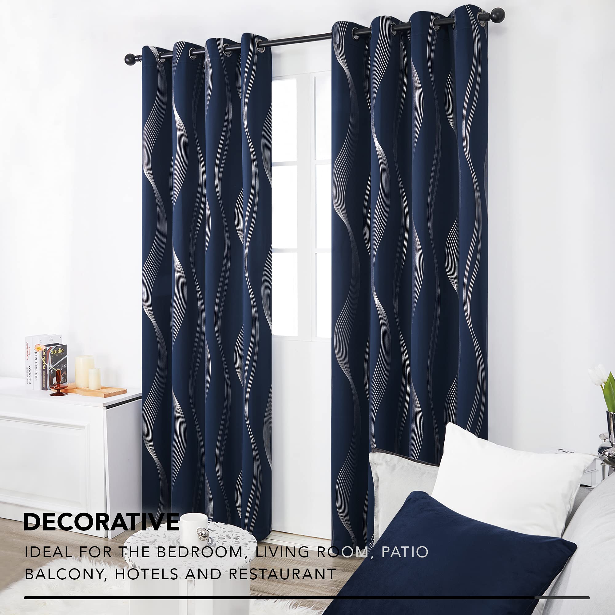 Deconovo metal grommet top detail for easy sliding and neat pleats
