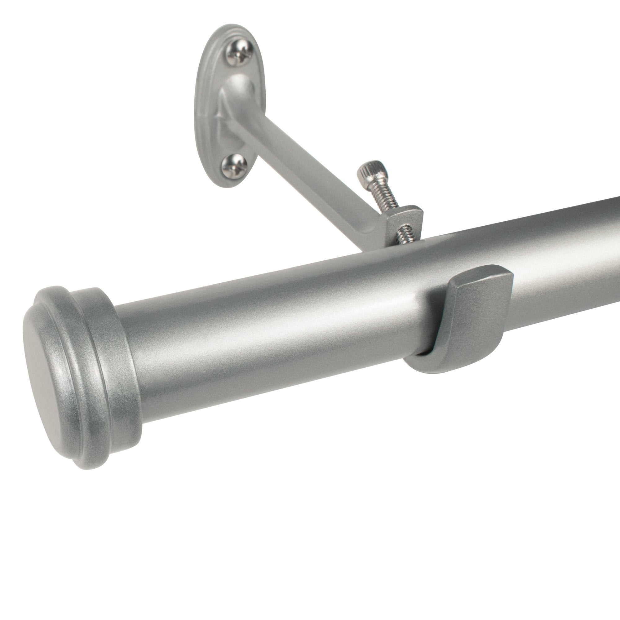 Decopolitan end cap rod close detail highlighting steel texture and durable construction benefit