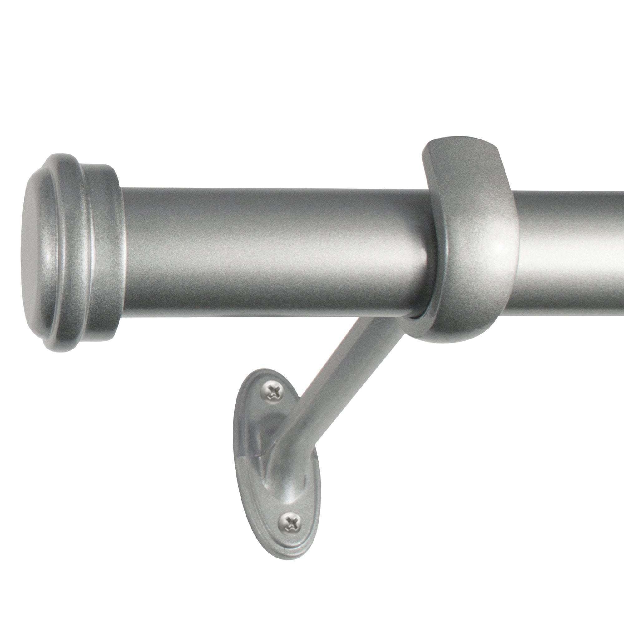 Decopolitan end cap rod front view showing nickel finish and clean silhouette benefiting cohesion