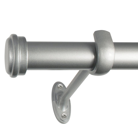 Decopolitan end cap rod front view showing nickel finish and clean silhouette benefiting cohesion