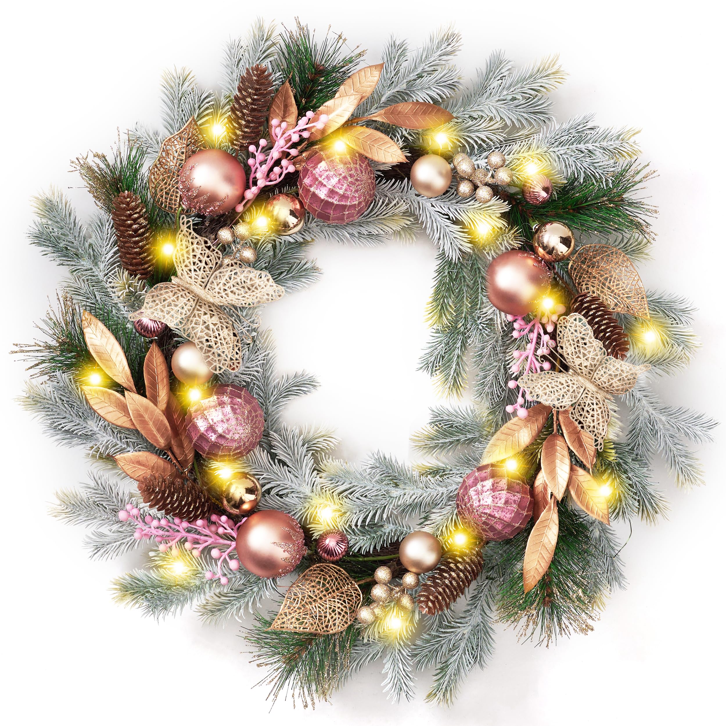 Decor by Hannah wreath on front door, welcoming curb appeal