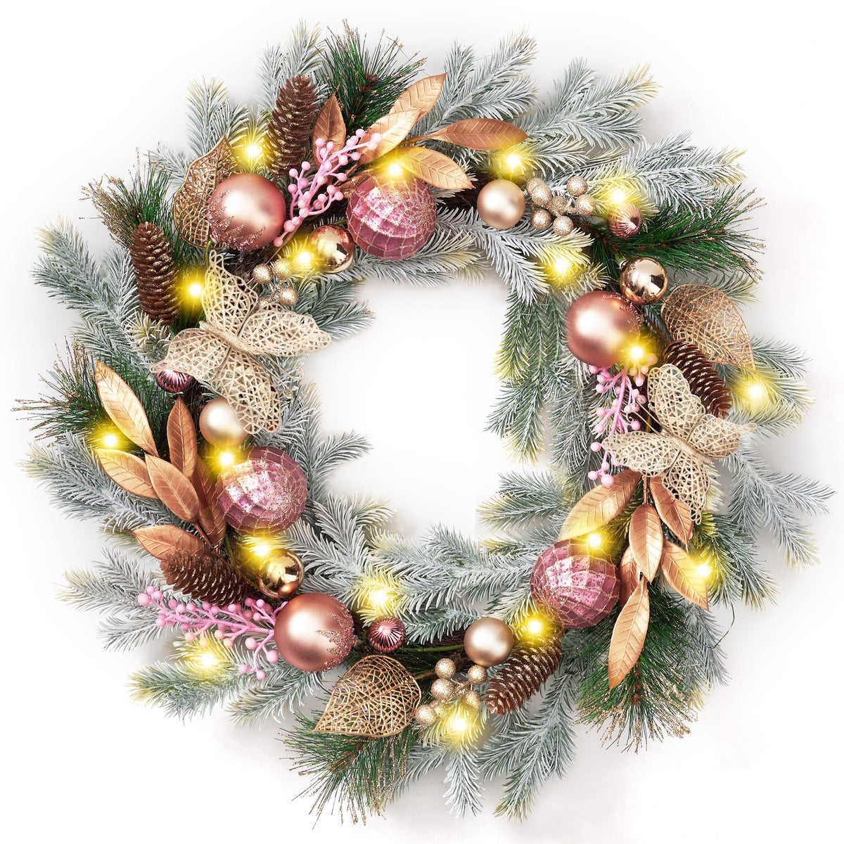 Decor by Hannah wreath on front door, welcoming curb appeal