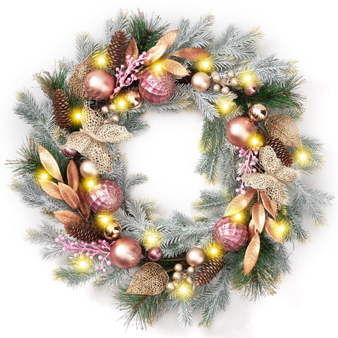 Decor by Hannah wreath on front door, welcoming curb appeal