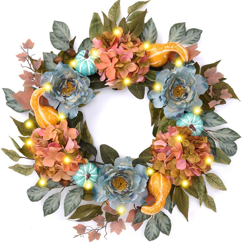 Decor by Hannah front view wreath showing full harvest design and curb appeal