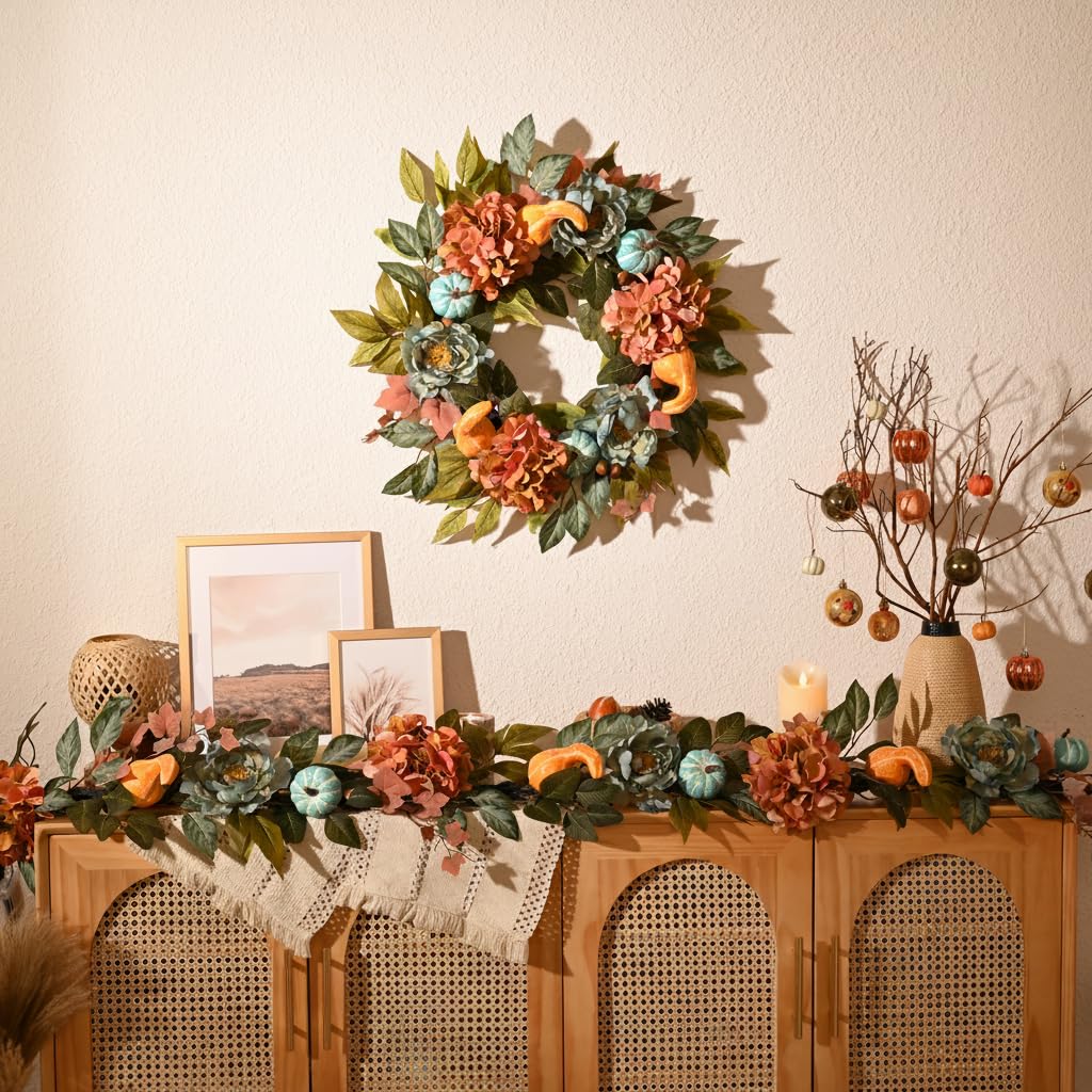 Decor by Hannah lit wreath on evening porch creating warm inviting glow