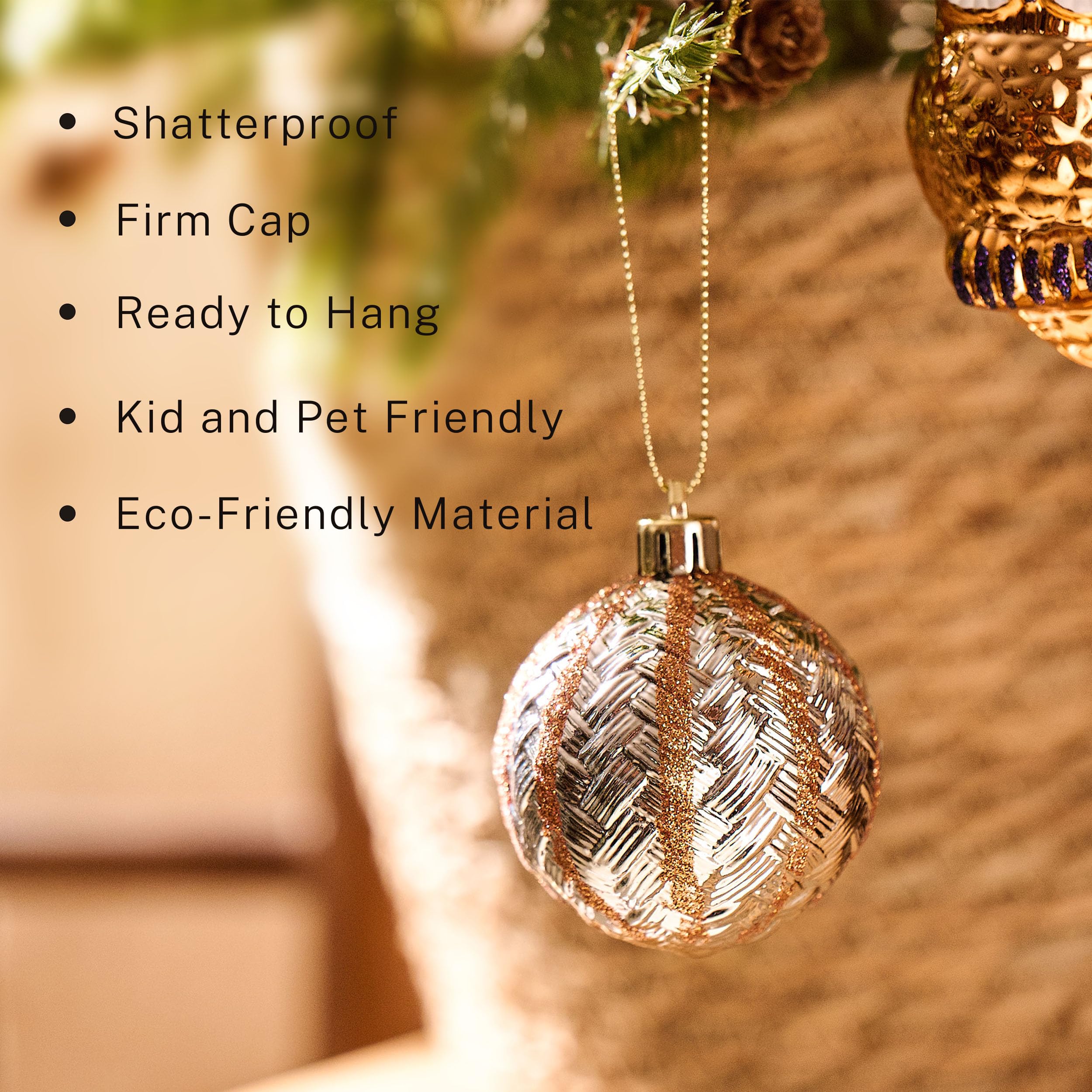 Decor by Hannah ornaments woven into a wreath for instant seasonal accent and layered interest