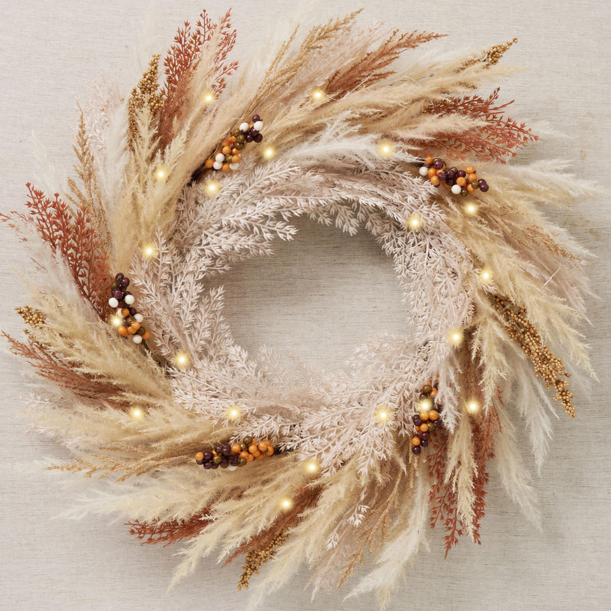 Decor by Hannah front door wreath displayed, adds warm seasonal curb appeal