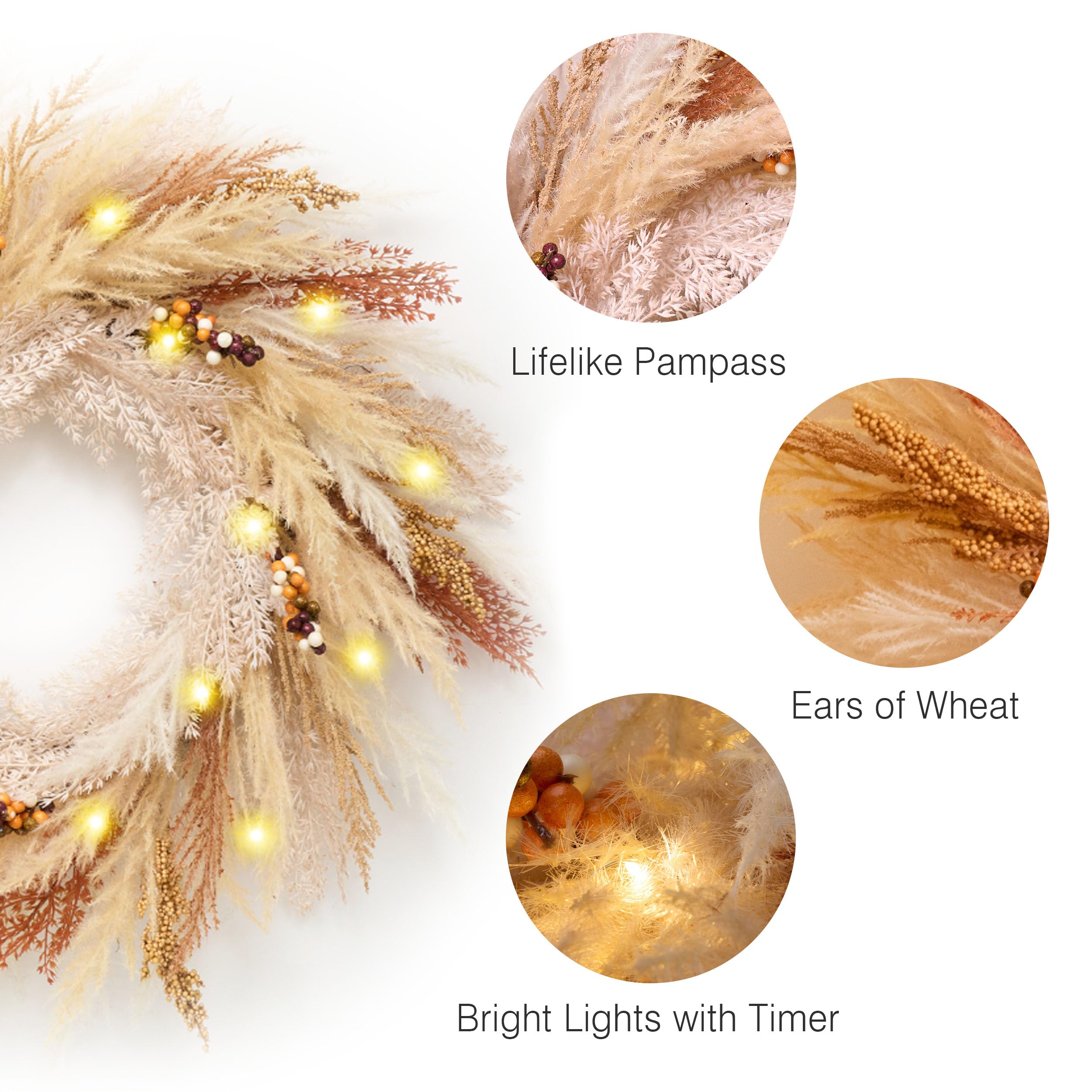 Decor by Hannah LED lights detail glowing, provides soft evening illumination