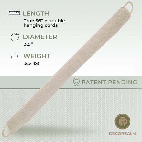 DECOREALM size comparison by a ruler illustrating the 36-inch coverage