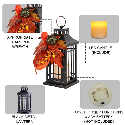 DECORKEY LED candle inside lantern demonstrating flicker and safe glow