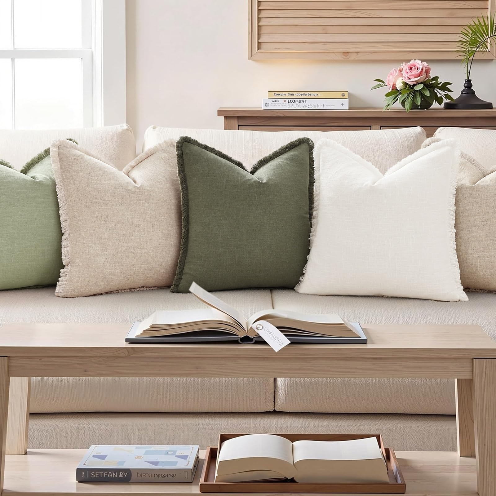 decorUhome neutral color palette with other fabrics showing mix-and-match versatility benefit