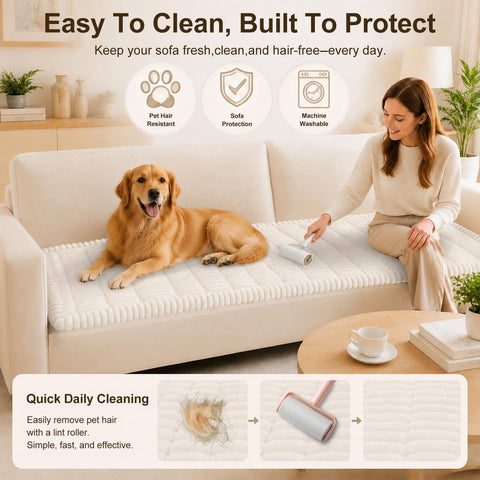decorUhome cover installed on sofa for neat furniture protection
