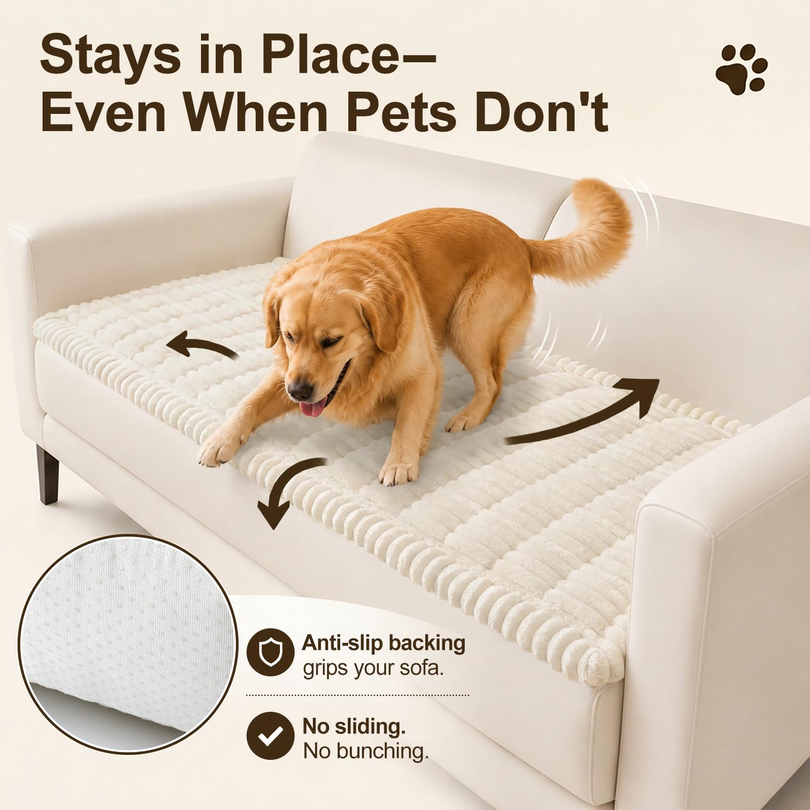 decorUhome textured non-slip backing detail for reduced sliding