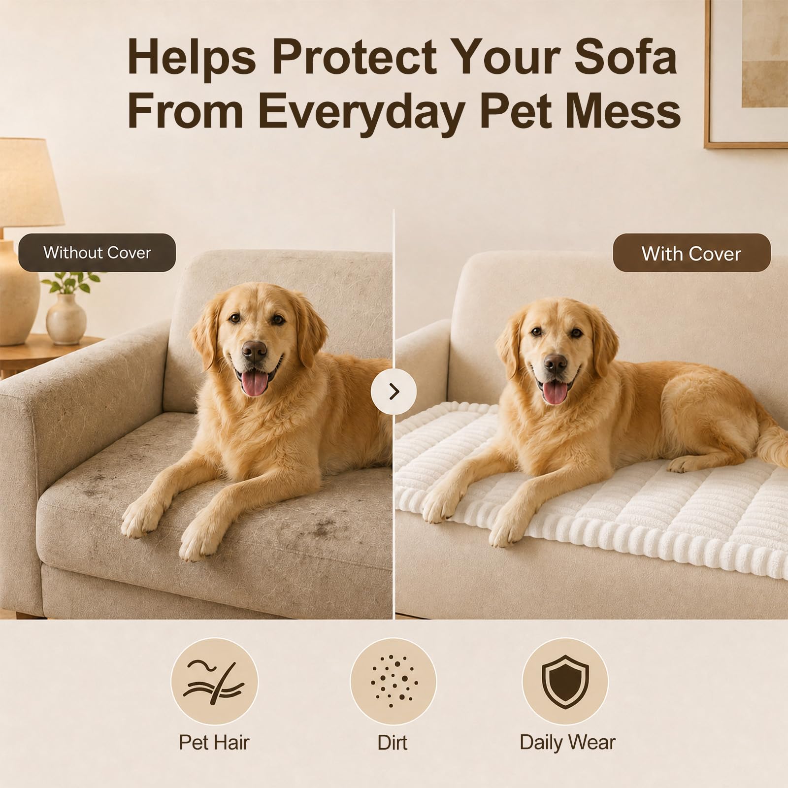 decorUhome dog resting on cover demonstrating cozy cushioning