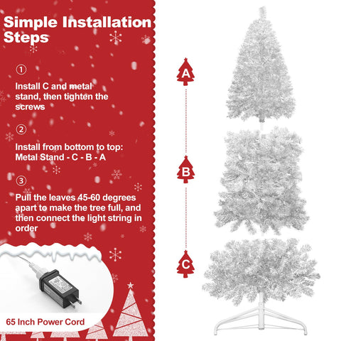 Decoway tree styled at a party highlighting silver tinsel finish and eye-catching decor benefit