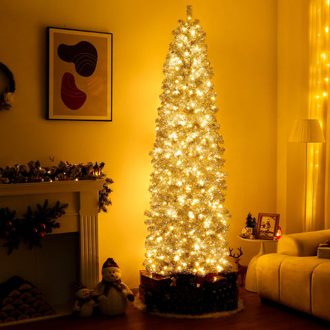 Decoway tree beside sofa for scale illustrating compact footprint and space-saving benefit