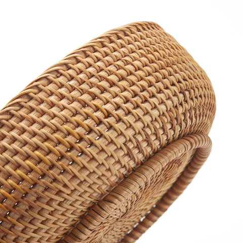 DECRAFTS close-up of rattan weave highlighting sturdy handwoven texture