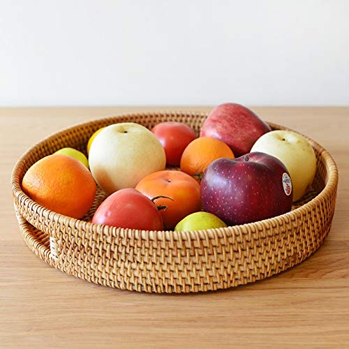 DECRAFTS tray next to dinner plate showing 14 inch size and scale