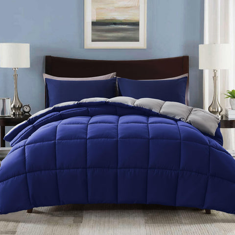 Decroom comforter front view on full bed showing clean styling and comfort