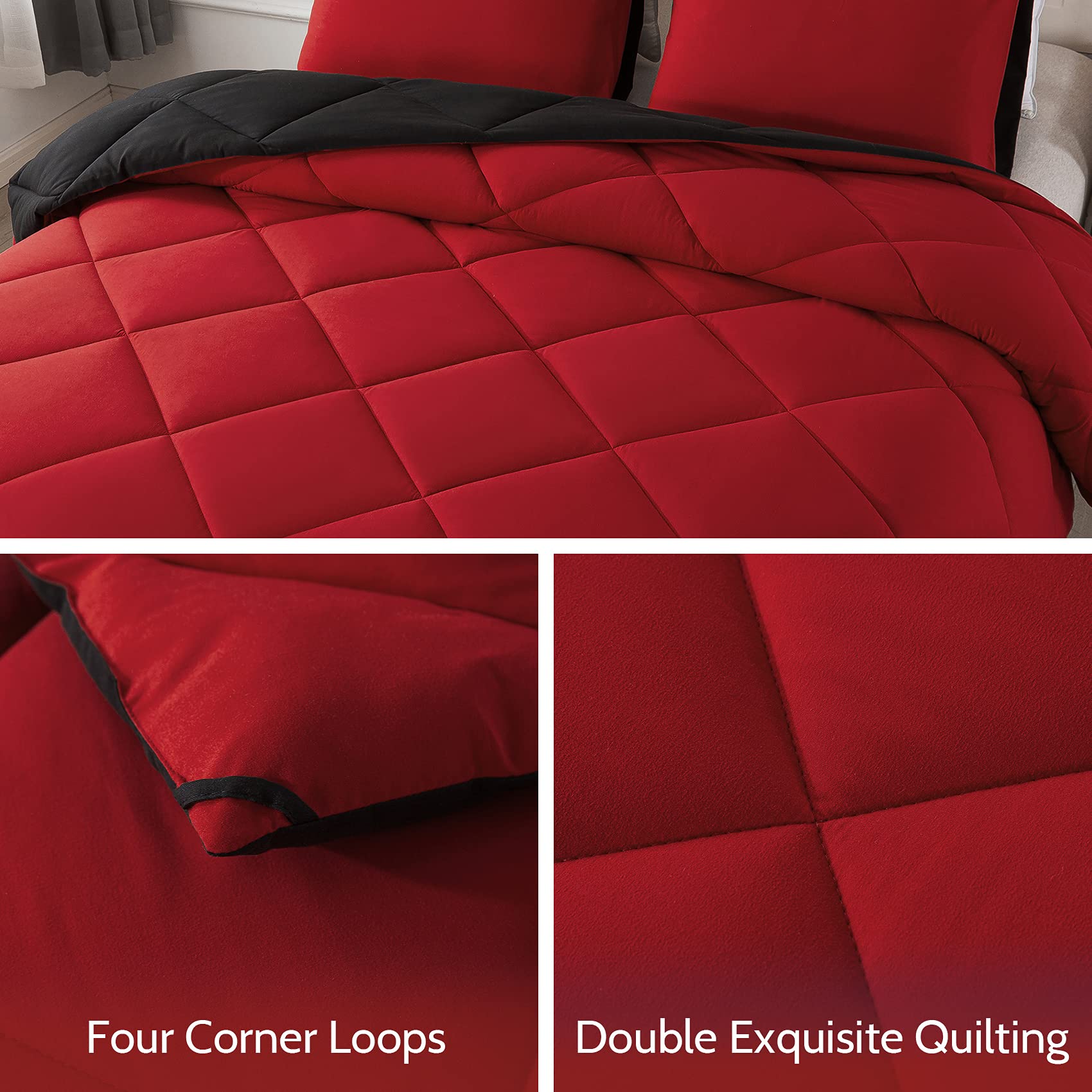Decroom comforter in duvet cover setup demonstrating easy corner tab use