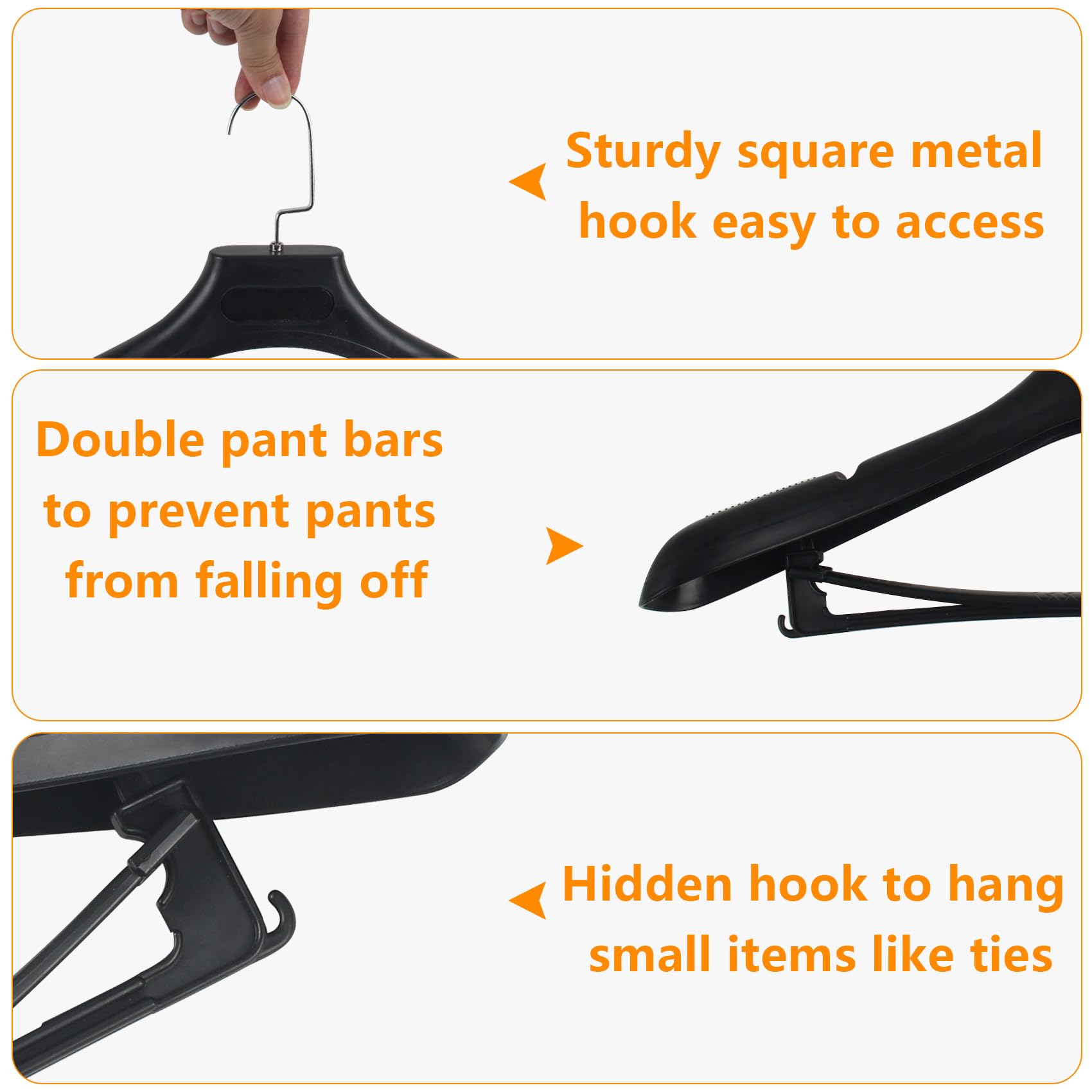 DEDU detail of double trouser bars holding pants neatly and preventing slipping