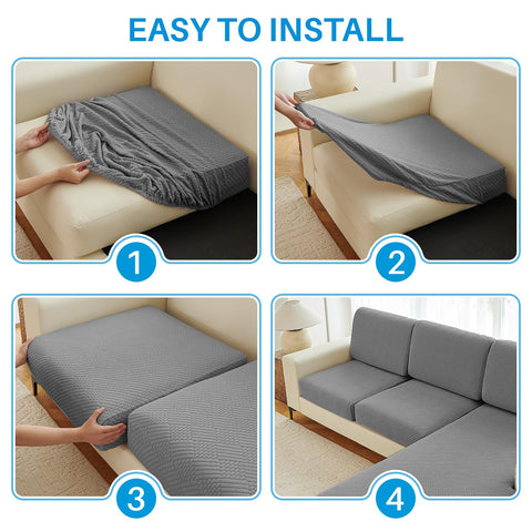 Deep Dream measuring guide with tape showing recommended cushion and chaise sizes