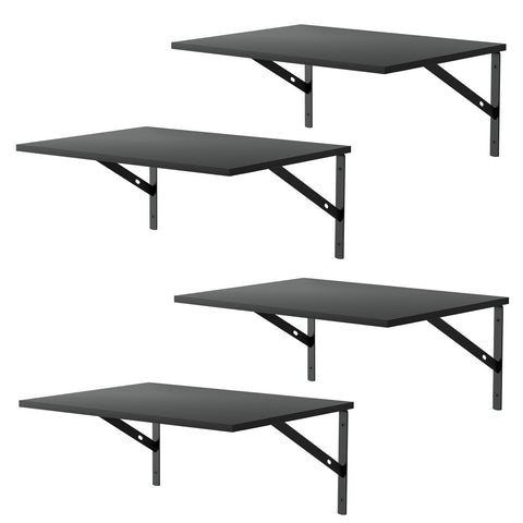 Deep Floating Wall Shelves front view showing four black shelves for clean display