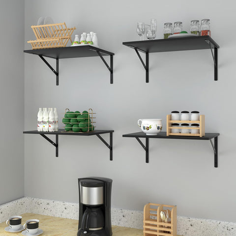 Deep Floating Wall Shelves hardware layout with screws and anchors for easy installation