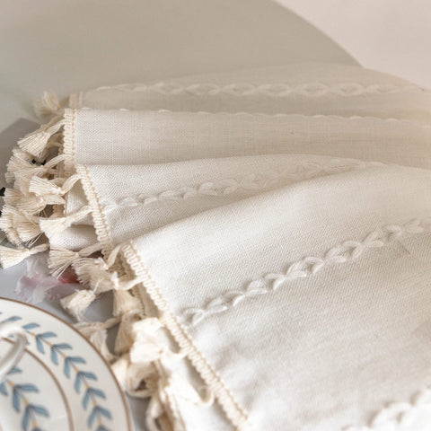 Deeprove tassel detail displaying handmade fringe and decorative charm