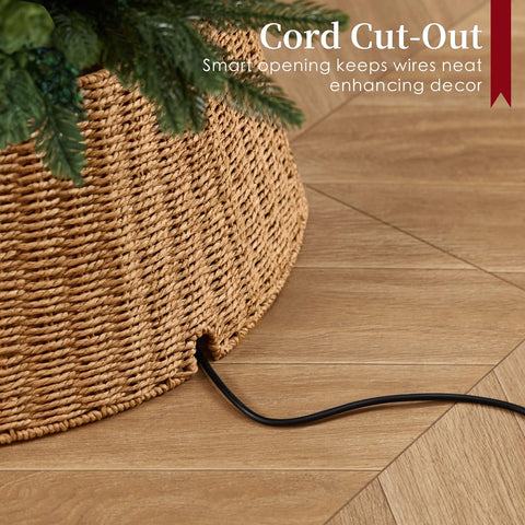 Deerher cord cut-out detail keeps cables organized and accessible