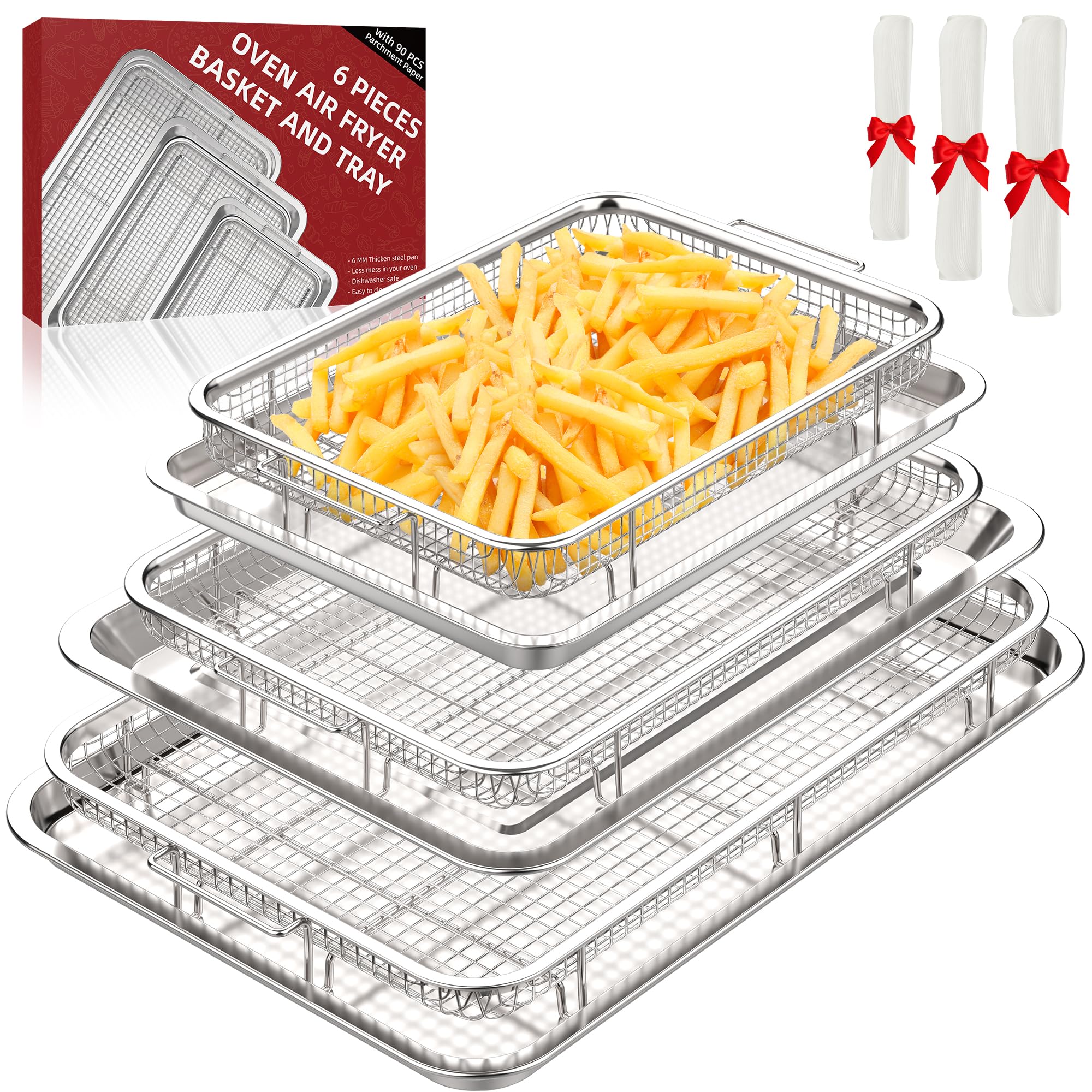 DEGOVIN front view of three baskets and tray showing full set benefits