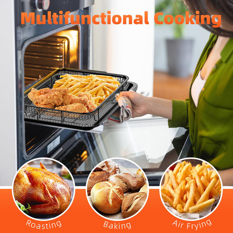 DEGOVIN tray holding golden fries to show crisp results with less oil