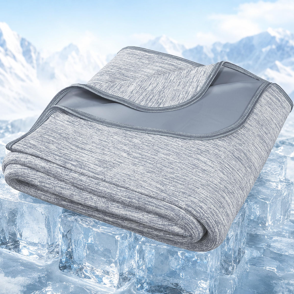 Degrees of Comfort cooling blanket front view showing full twin coverage and cooling benefit