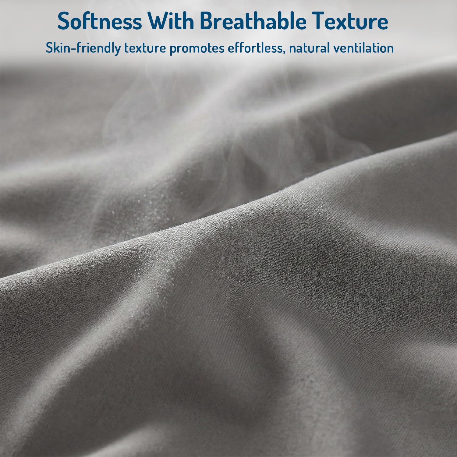 Degrees of Comfort pillowcases on pillows showing smooth comfort and cool feel