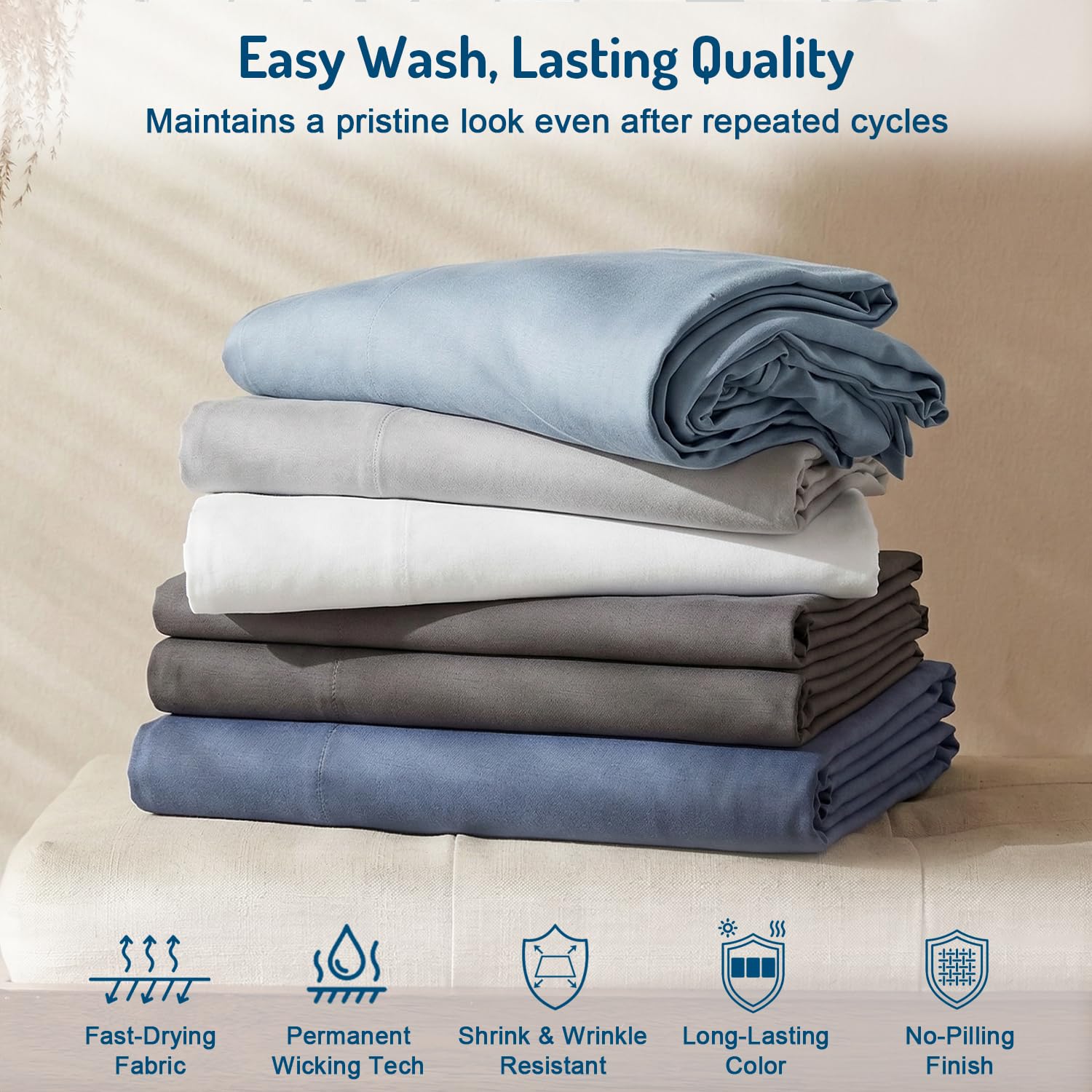 Degrees of Comfort sheet on mattress showing 14-inch pocket for tall beds