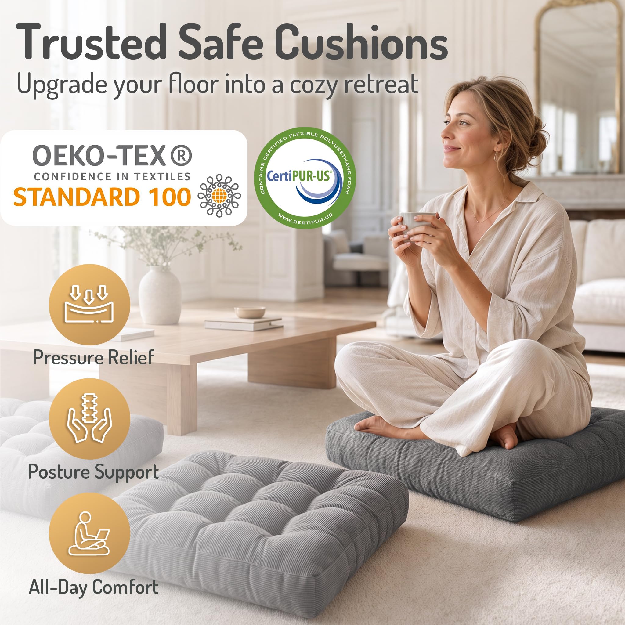 Degrees of Comfort corduroy texture close-up highlighting breathable fabric comfort