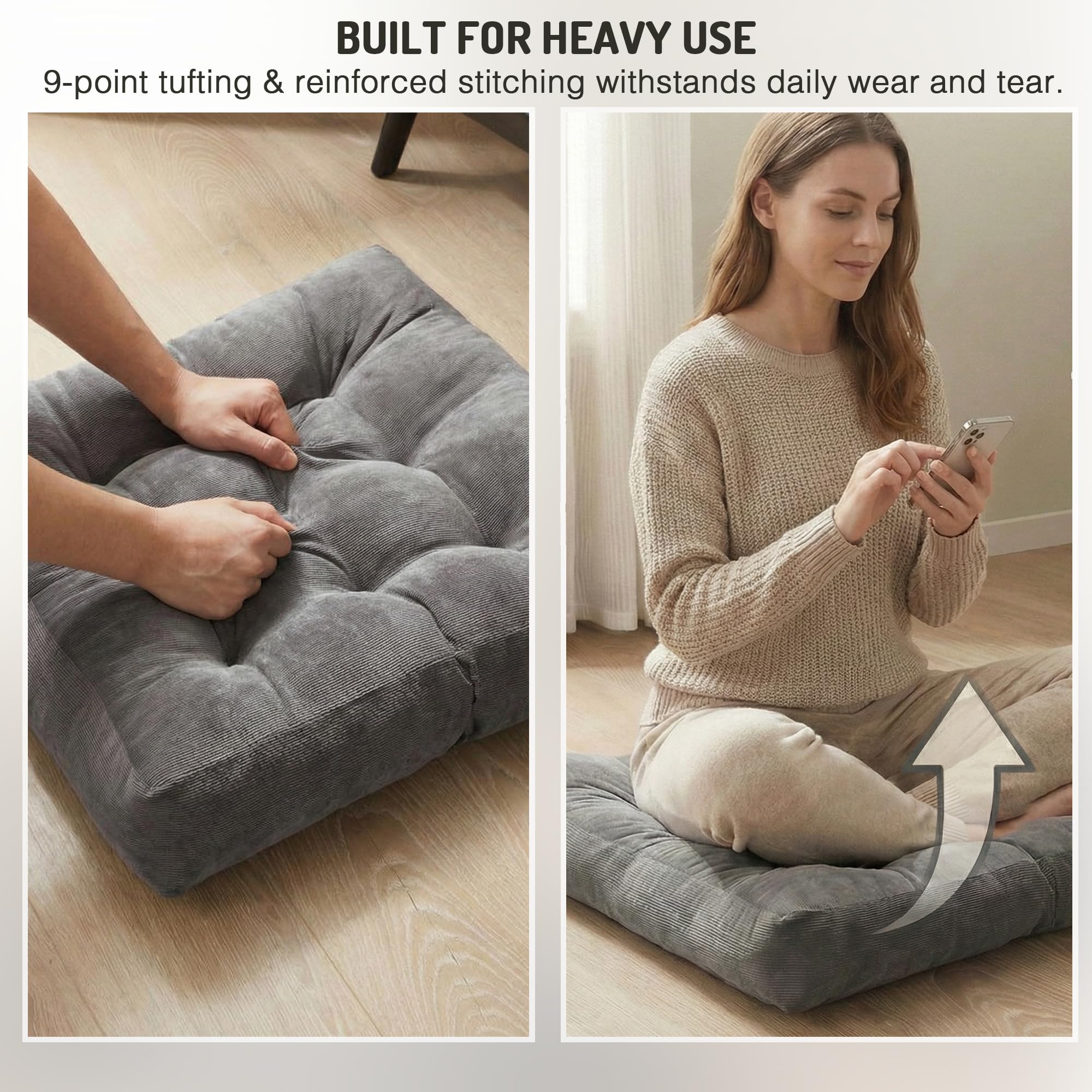 Degrees of Comfort cushion used for meditation showing stable support and comfort