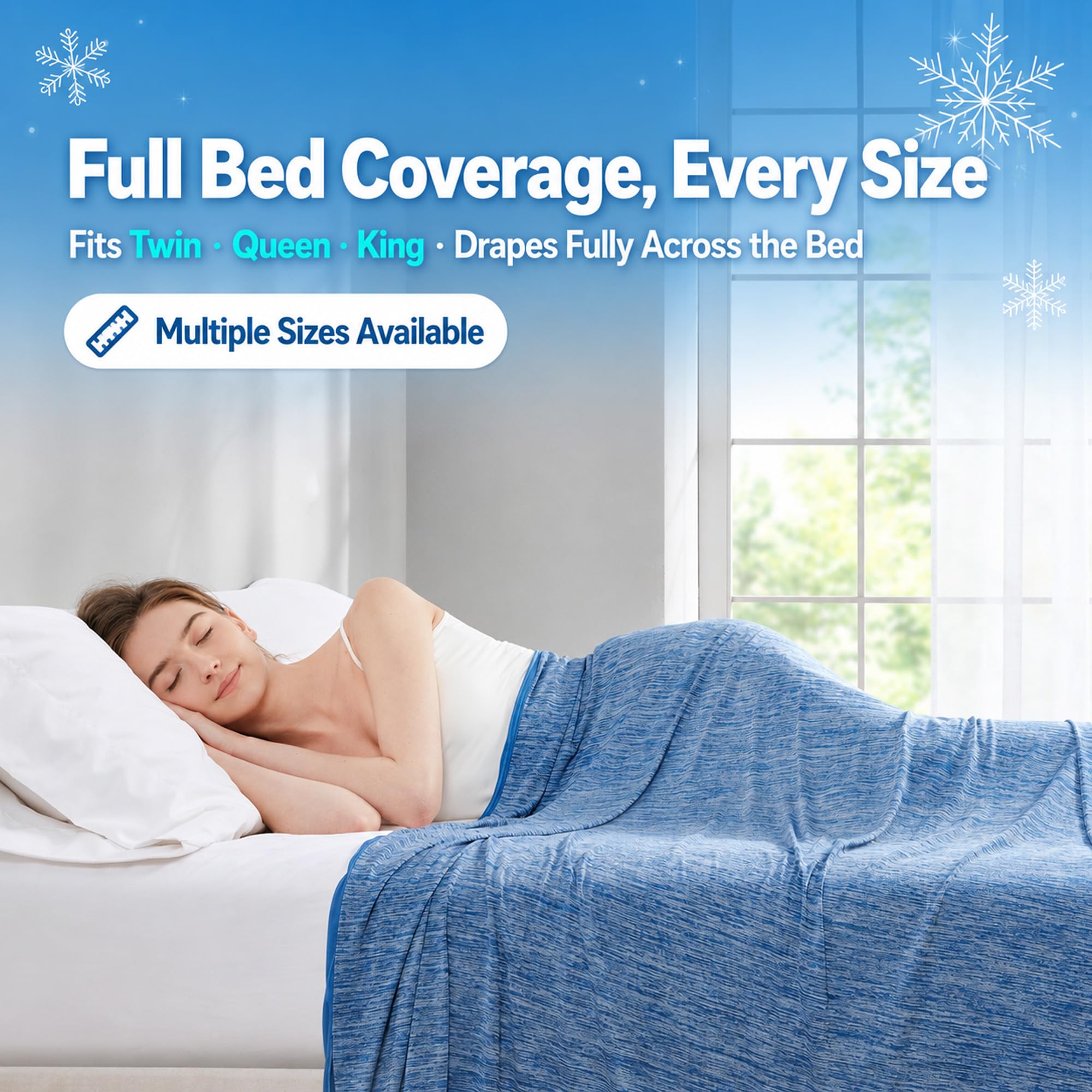 Degrees of Comfort blanket on queen bed demonstrating lightweight drape and comfort