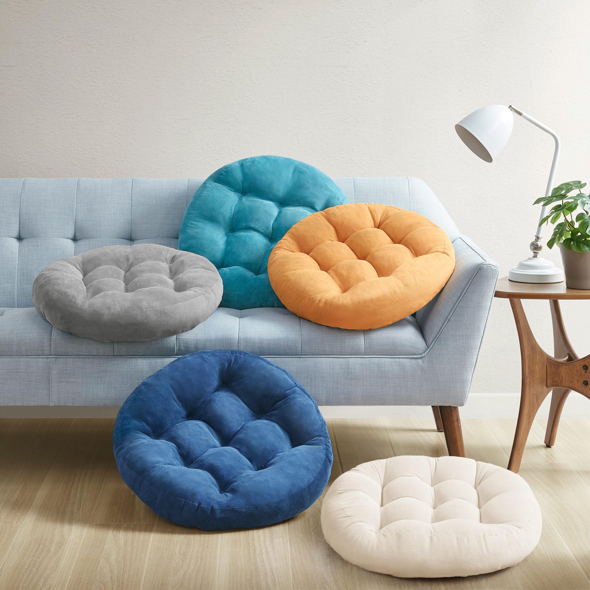 Degrees of Comfort cushion beside chair illustrating scale and portable seating benefit