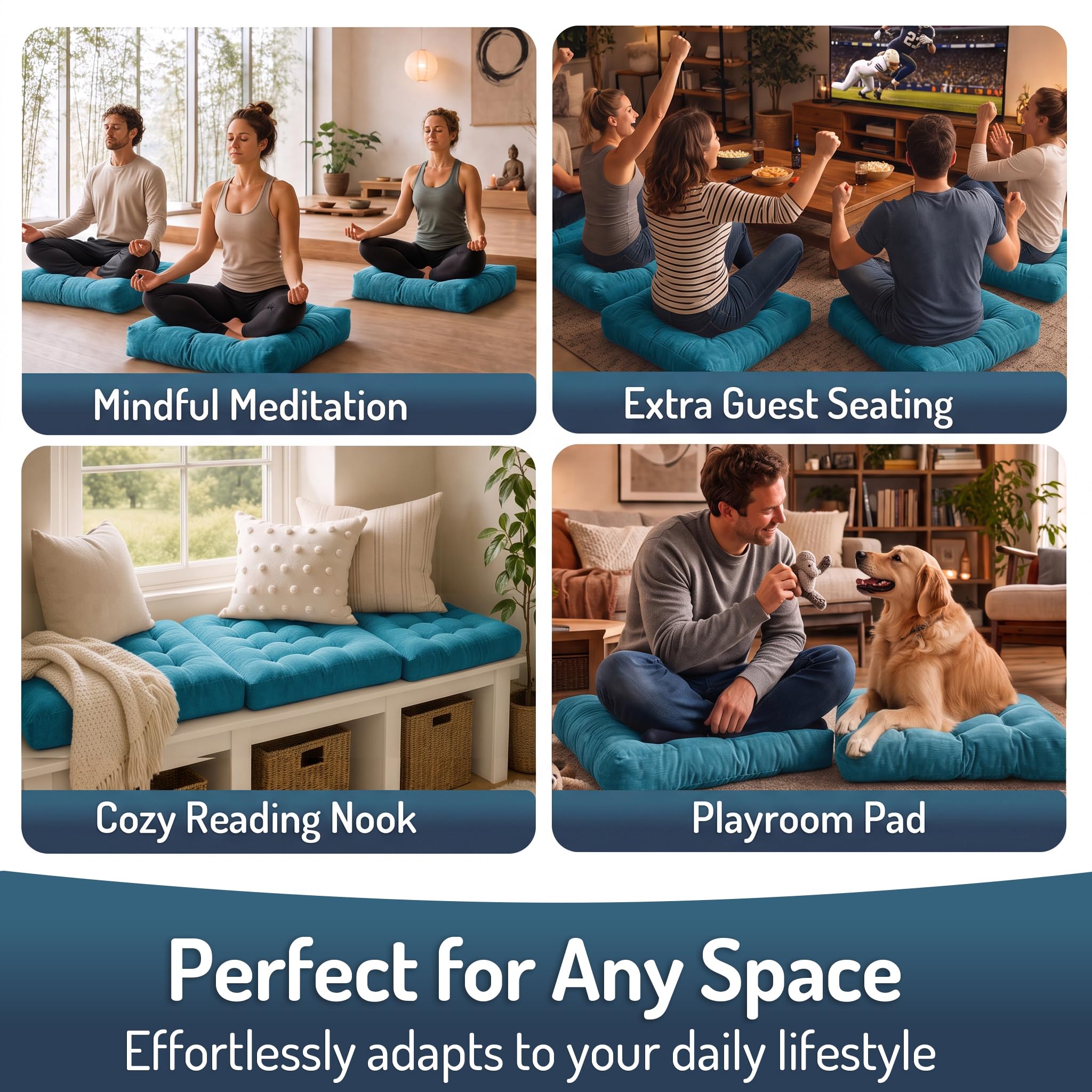 Degrees of Comfort next to a chair showing scale and portability for room-to-room use