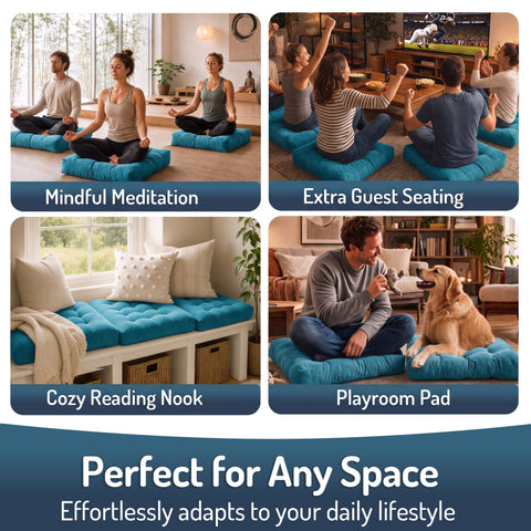 Degrees of Comfort next to a chair showing scale and portability for room-to-room use