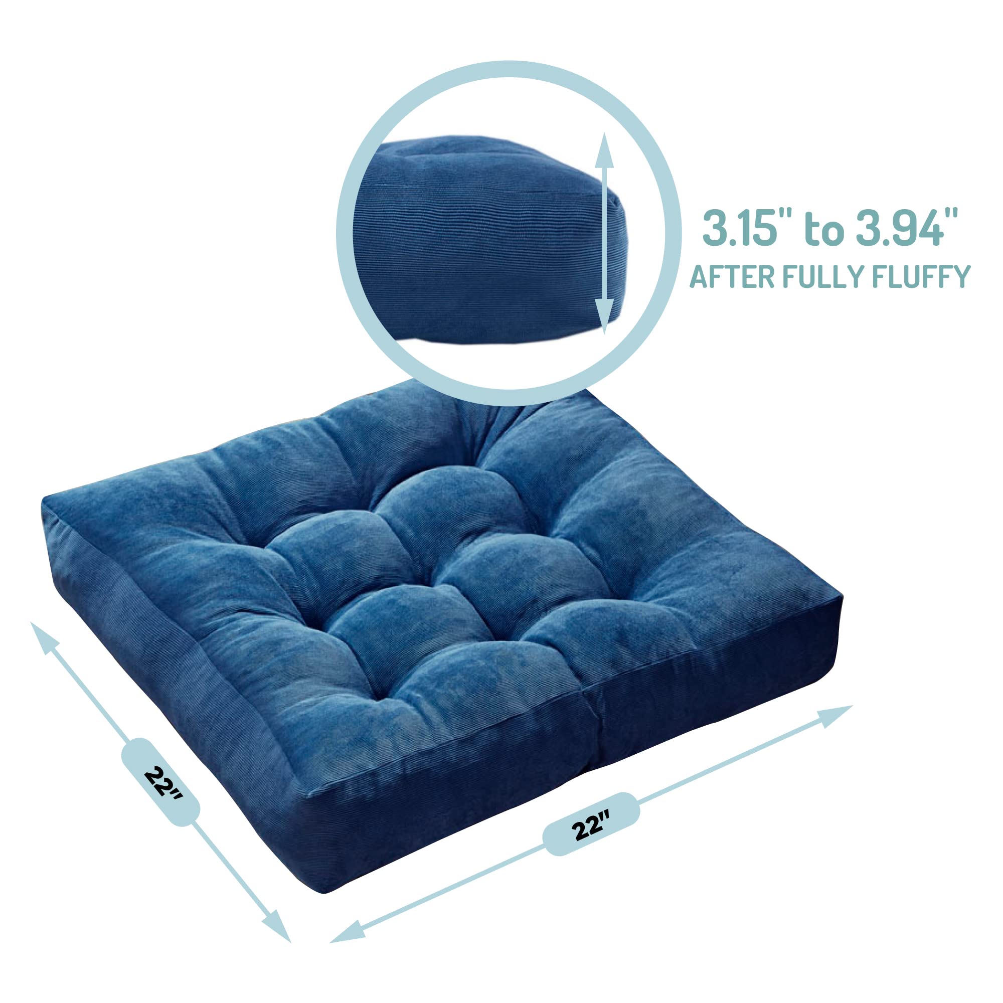 Degrees of Comfort tufting detail showing nine fixed tuft points for stable fill