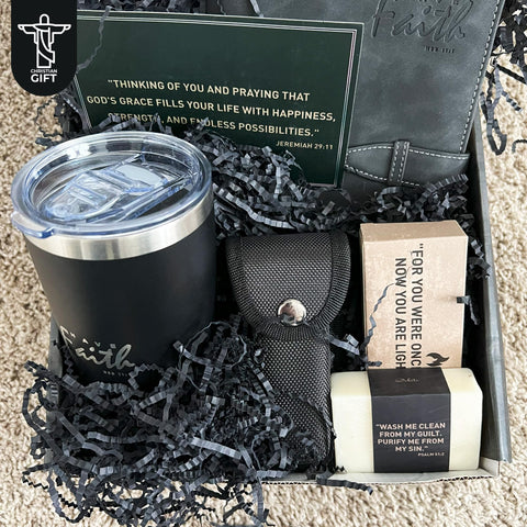 DEHITE black gift box open with all items visible for ready-to-gift convenience