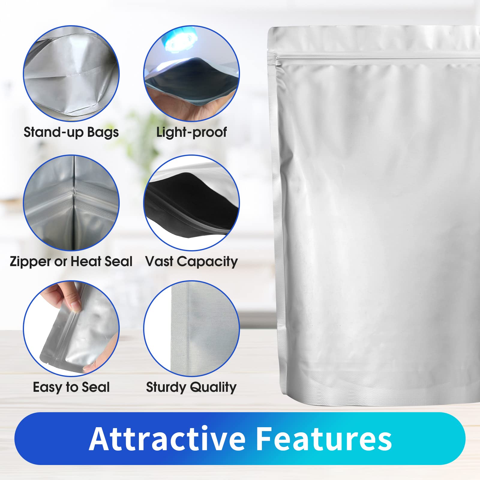 DEIAO 5-gallon pouch filled with rice demonstrating bulk storage capacity advantage