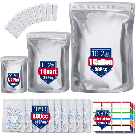 DEIAO front packaging showing three bag sizes and included accessories for versatile storage