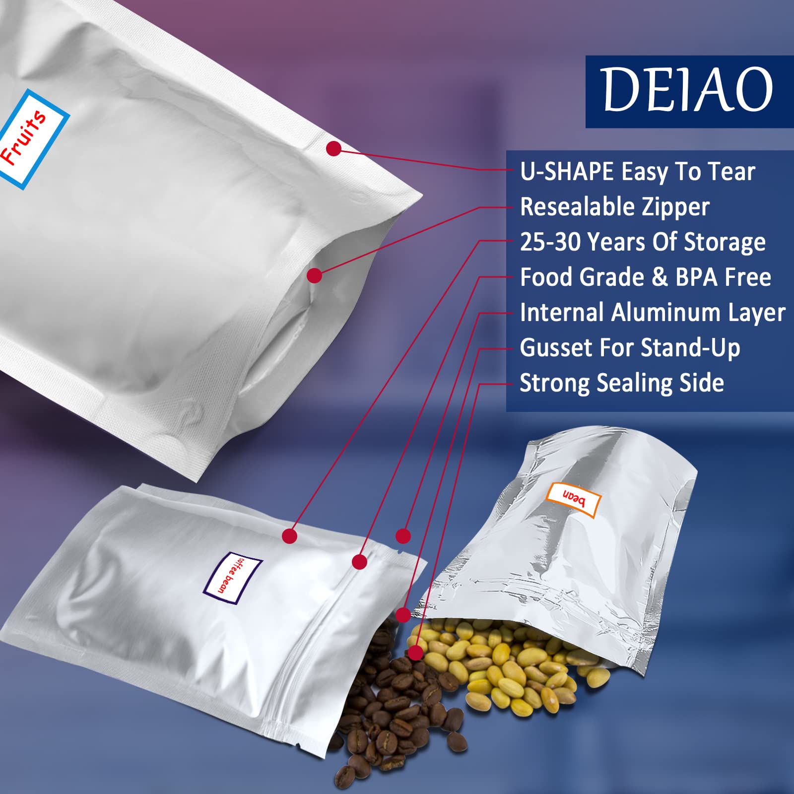 DEIAO 400cc oxygen absorbers displayed outside their sealed packs for reliable oxygen removal