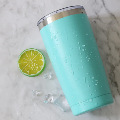 Deitybless tumbler in car cup holder showing perfect fit for travel and driving